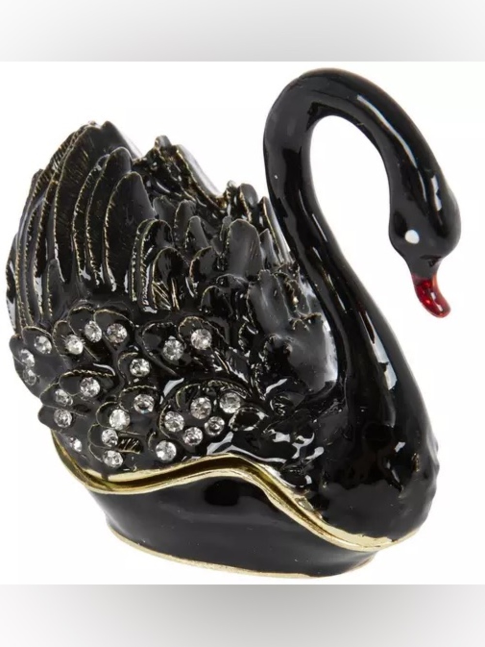 Black Swan Rhinestone Jewelry Box